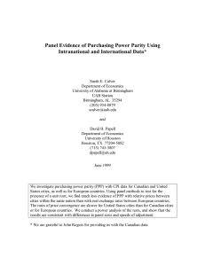 Panel Evidence of Purchasing Power Parity Using Intranational and International Data*