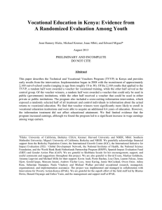 Vocational Education in Kenya: Evidence from A Randomized Evaluation Among Youth