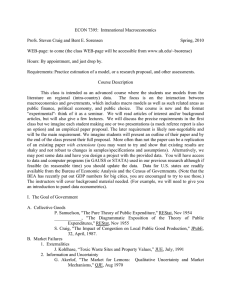 ECON 7395:  Intranational Macroeconomics  Spring, 2010