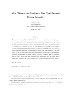 Men, Women, and Machines: How Trade Impacts Gender Inequality Chinhui Juhn ,