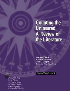 Counting the Uninsured: A Review of the Literature