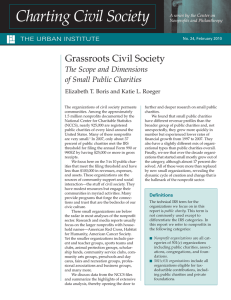 Charting Civil Society Grassroots Civil Society The Scope and Dimensions