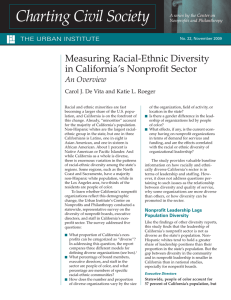 Measuring Racial-Ethnic Diversity in California’s Nonprofit Sector An Overview