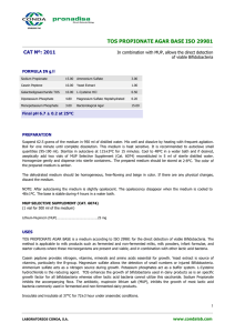 TOS PROPIONATE AGAR BASE ISO 29981 CAT Nº: 2011