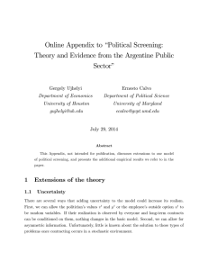 Online Appendix to “Political Screening: Sector”