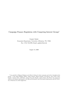 Campaign Finance Regulation with Competing Interest Groups