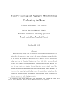 Family Financing and Aggregate Manufacturing Productivity in Ghana