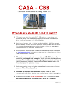 CASA - CBB  What do my students need to know?