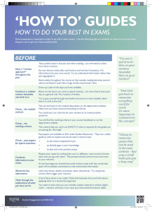 ‘HOW TO’ GUIDES HOW TO DO YOUR BEST IN EXAMS
