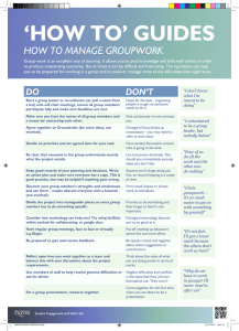 ‘HOW TO’ GUIDES HOW TO MANAGE GROUPWORK