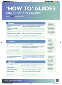 ‘HOW TO’ GUIDES HOW TO GIVE A PRESENTATION ‘POP’ P