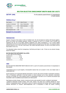 BOLTON SELECTIVE ENRICHMENT BROTH BASE ISO 10272 CAT Nº: 1441 Campylobacter
