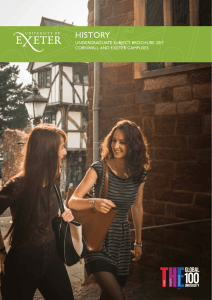 HISTORY  UNDERGRADUATE SUBJECT BROCHURE 2017 CORNWALL AND EXETER CAMPUSES