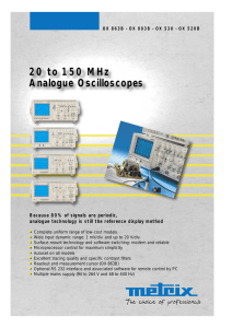 20 to 150 MHz Analogue Oscilloscopes • Because 80% of signals are periodic,