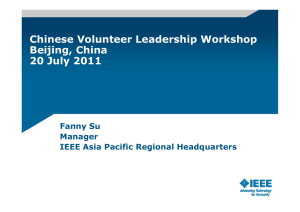 Chinese Volunteer Leadership Workshop Beijing, China 20 J l  2011