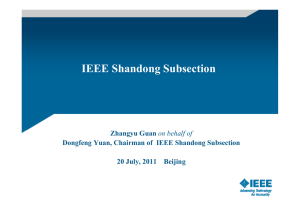 IEEE Shandong Subsection Zhangyu Guan 20 July, 2011    Beijing