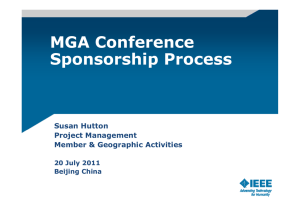 MGA Conference Sponsorship Process Susan Hutton Project Management