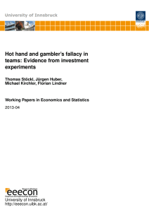 Hot hand and gambler’s fallacy in teams: Evidence from investment experiments