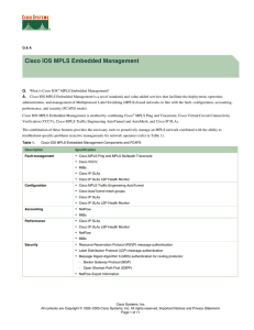 Cisco IOS MPLS Embedded Management
