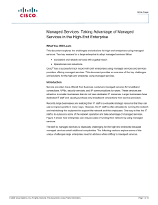 Managed Services: Taking Advantage of Managed Services in the High-End Enterprise