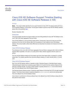 Cisco IOS XE Software Support Timeline Starting