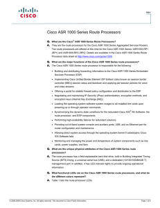 Cisco ASR 1000 Series Route Processors Q. A.