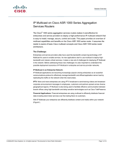 IP Multicast on Cisco ASR 1000 Series Aggregation Services Routers