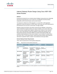 Internet Gateway Router Design Using Cisco ASR 1000 Series Routers Abstract
