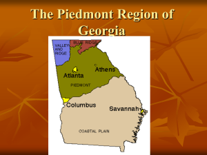 The Piedmont Region of Georgia