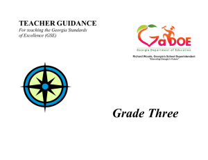 Grade Three TEACHER GUIDANCE For teaching the Georgia Standards