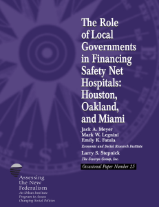 The Role of Local Governments in Financing