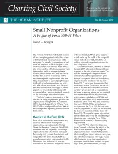Charting Civil Society Small Nonprofit Organizations A Profile of Form 990-N Filers