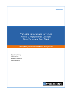 Variation in Insurance Coverage Across Congressional Districts: New Estimates from 2008