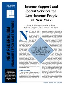 Income Support and Social Services for Low-Income People in New York