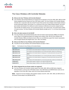 The Cisco Wireless LAN Controller Modules Q. A.