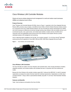 Cisco Wireless LAN Controller Modules