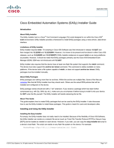 Cisco Embedded Automation Systems (EASy) Installer Guide Introduction
