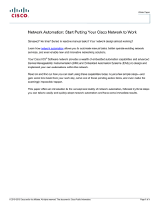 Network Automation: Start Putting Your Cisco Network to Work