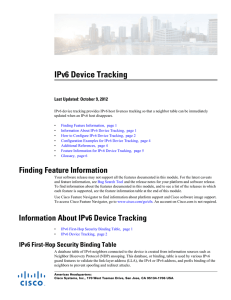 IPv6 Device Tracking Last Updated: October 9, 2012