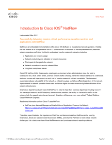 Introduction to Cisco IOS NetFlow ®