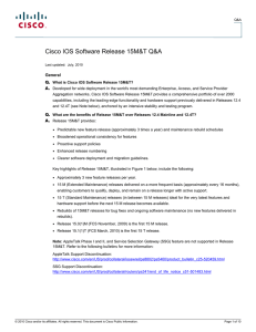 Cisco IOS Software Release 15M&amp;T Q&amp;A General Q. A.