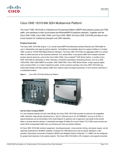 Cisco ONS 15310-MA SDH Multiservice Platform