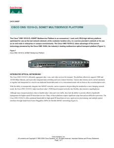 CISCO ONS 15310-CL SONET MULTISERVICE PLATFORM