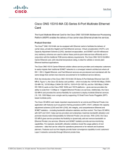 Cisco ONS 15310-MA CE-Series 6-Port Multirate Ethernet Card