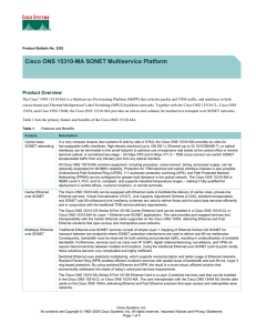 Cisco ONS 15310-MA SONET Multiservice Platform  Product Overview