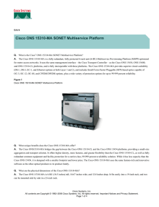 Cisco ONS 15310-MA SONET Multiservice Platform