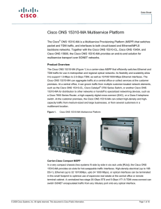 Cisco ONS 15310-MA Multiservice Platform