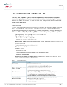 Cisco Video Surveillance Video Encoder Card