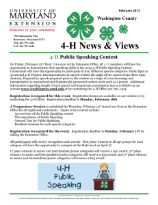 4-H News &amp; Views Washington County Public Speaking Contest 4-H