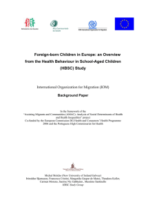 Foreign-born Children in Europe: an Overview (HBSC) Study